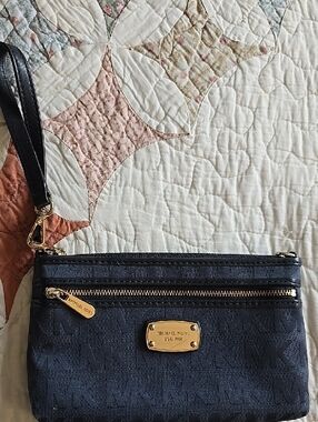 Michael Kors Navy Signature Wristlet